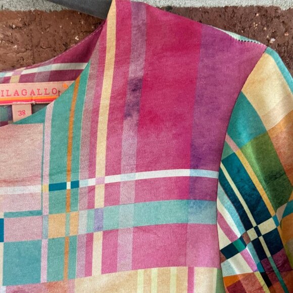 Vilagallo Geometric Shift Dress Multicolor | Size 38 (US 6-8) | Bold Print - Picture 2 of 7